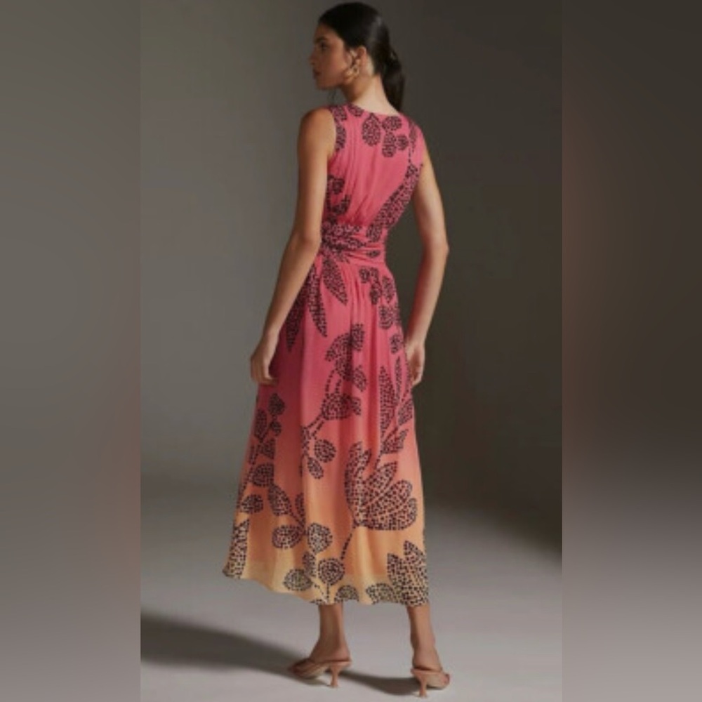 ✨Verb by Pallavi Singhee x Anthropologie ombré pink orange maxi dress, NWT large - Picture 2 of 6